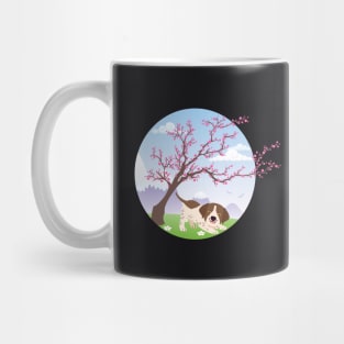 German Shorthaired Pointer Puppy with Spring Blossom Tree Mug